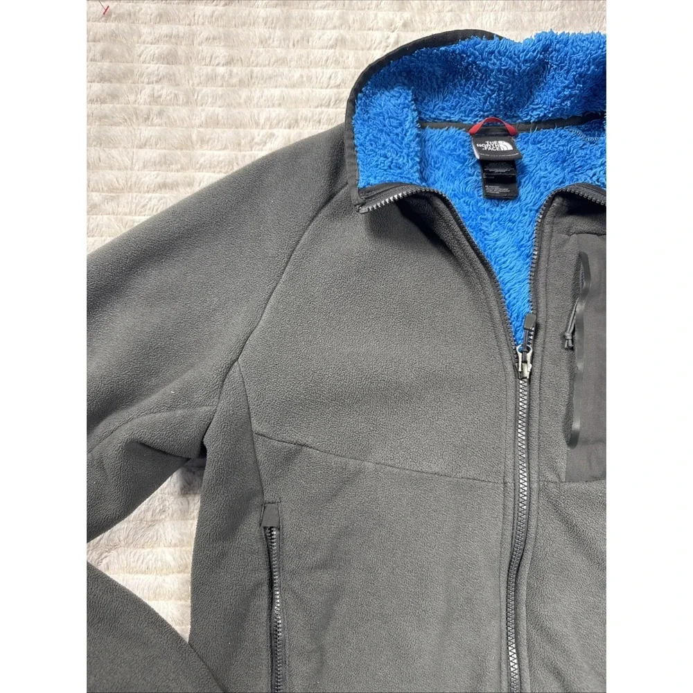 North Face Men's Medium Chimborazo Sherpa-Lined Fleece Full Zip Jacket Gray NICE